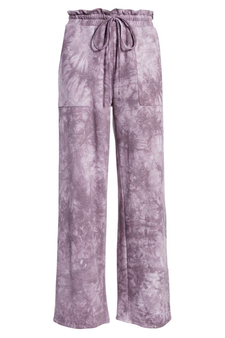 Tye Dye Wide Leg Pants, Alternate, color, PURPLE TIE DYE