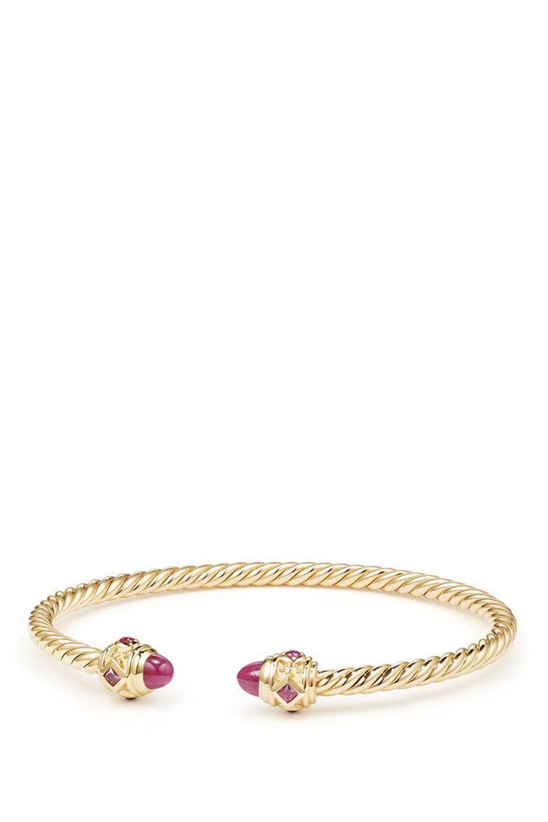 Renaissance Bracelet in 18K Gold, 3.5mm, Main, color, GOLD/ RUBY