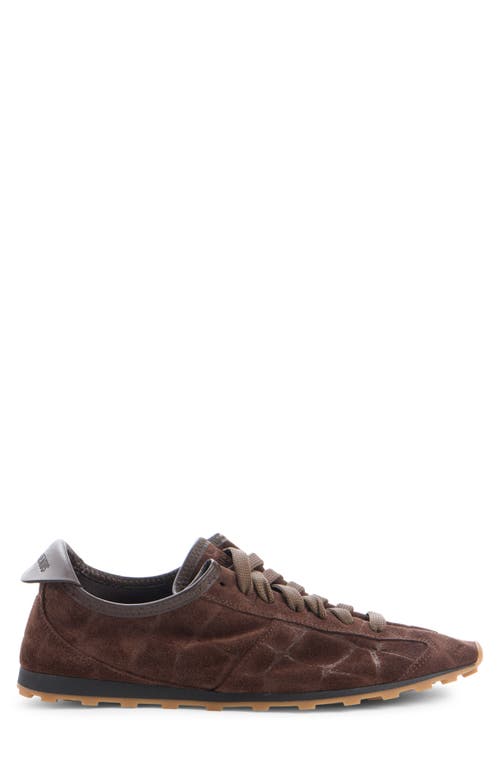 Jacquemus The Tennis Leather-trimmed Croc-effect Suede Sneakers In Brown