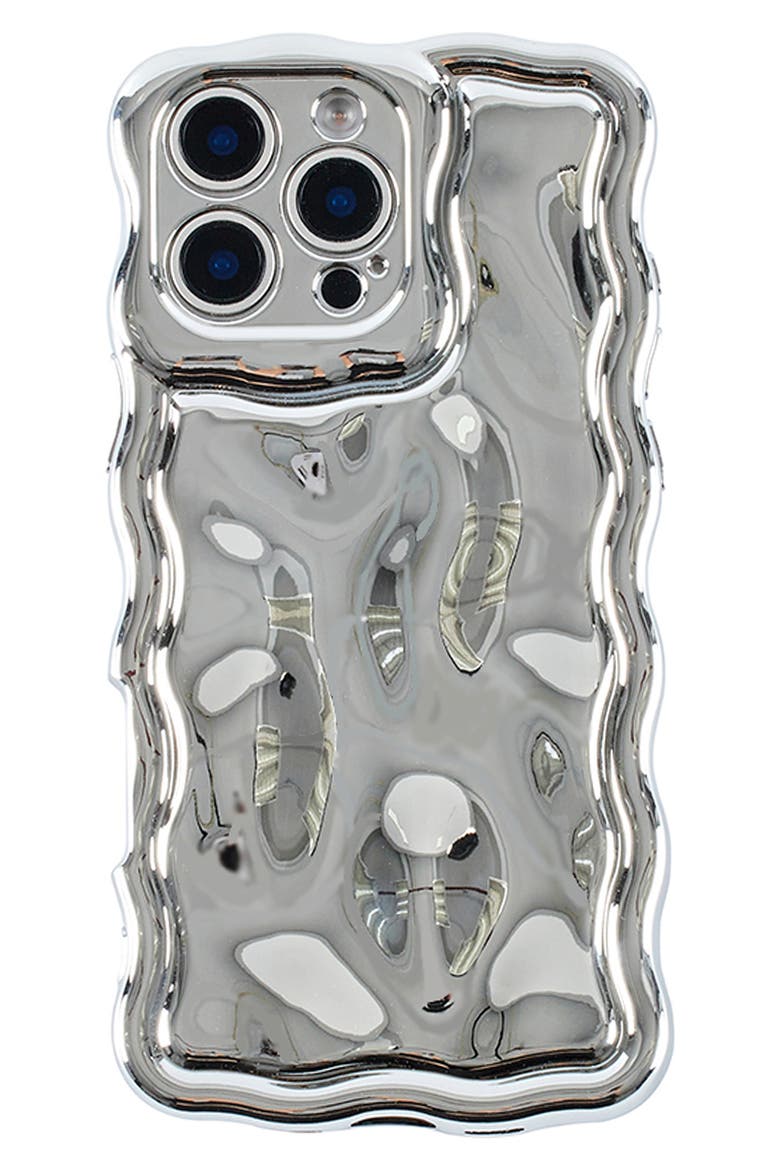 Chrome Wavy iPhone 16 Pro Case, Main, color, SILVER METEORITE