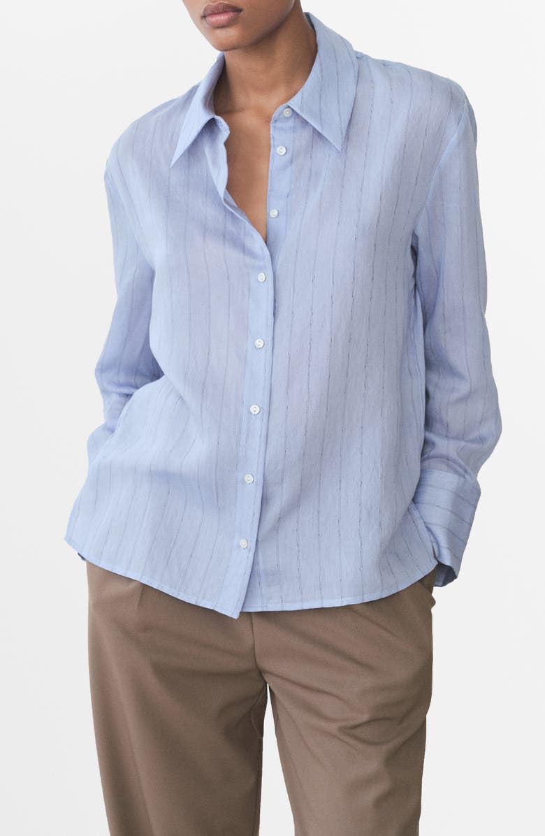 MANGO Stripe Button-Up Shirt, Main, color, 