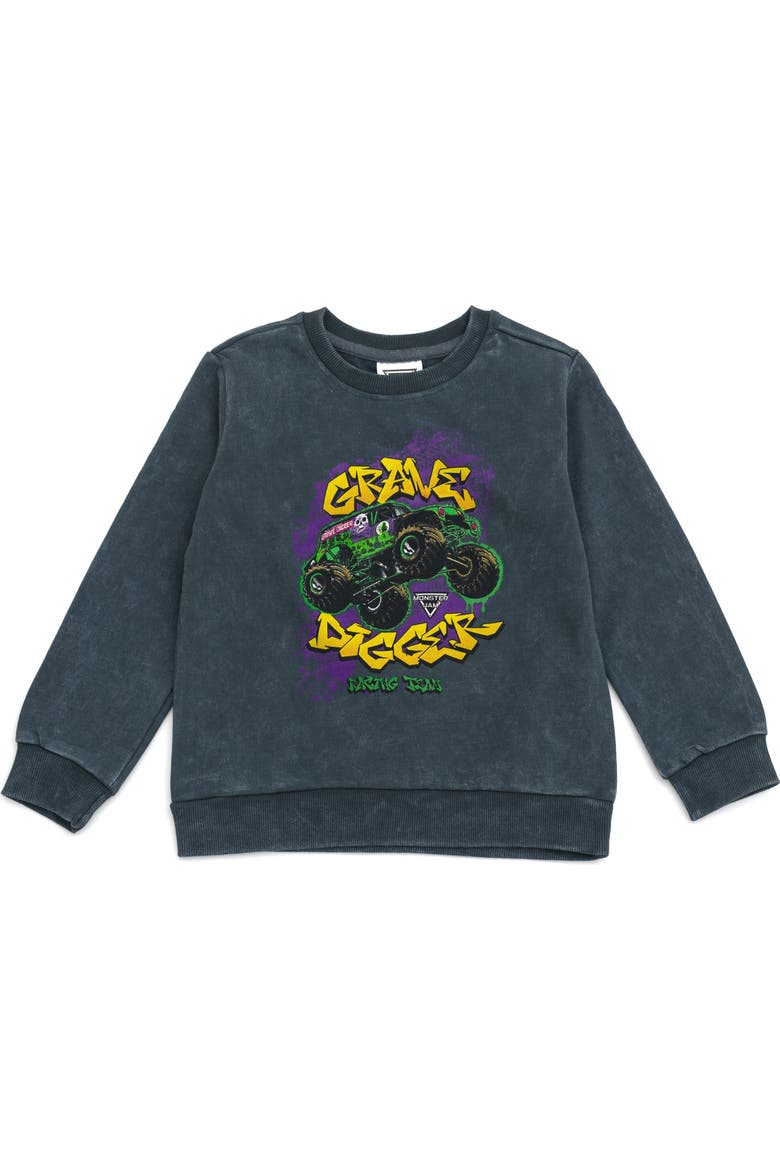 Grave Digger Fleece 2-Piece Sweatshirt and Pants Set, Alternate, color, Grave Digger Grey