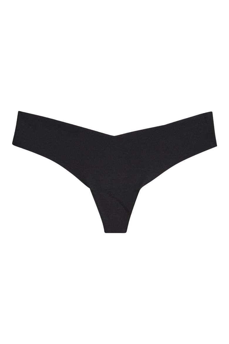 Cotton Thong, Alternate, color, BLACK