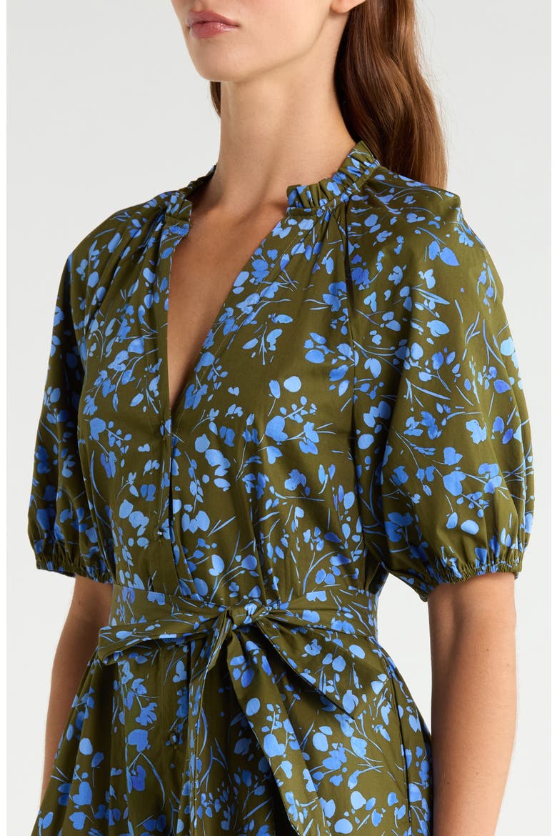 Angie Floral Cotton Shirtdress, Alternate, color, KELLY BLUE