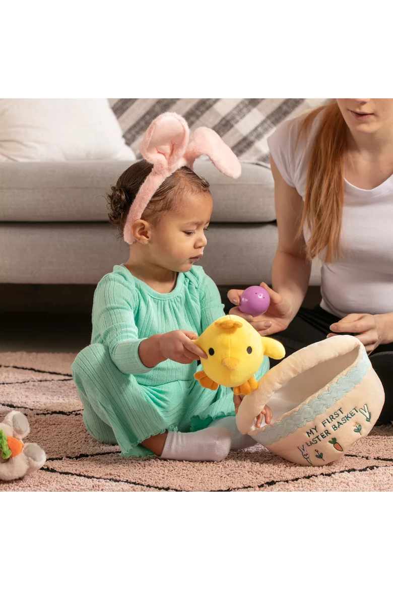 Easter Plush and Teether Baby Playset with Basket 6-Piece, Alternate, color, Multicolor