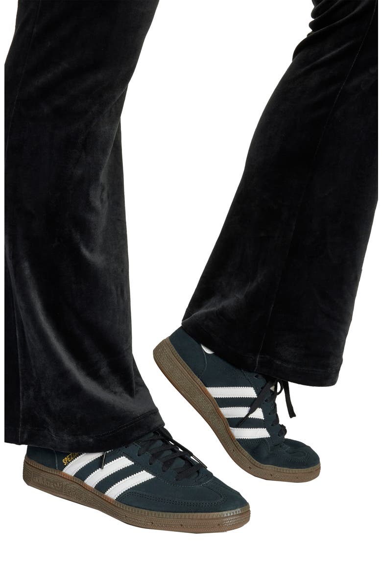 Kids' Velour Flare Pants, Alternate, color, BLACK