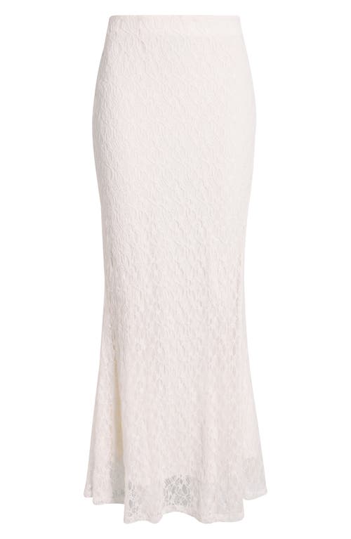 Open Edit Sheer Lace Maxi Skirt In White