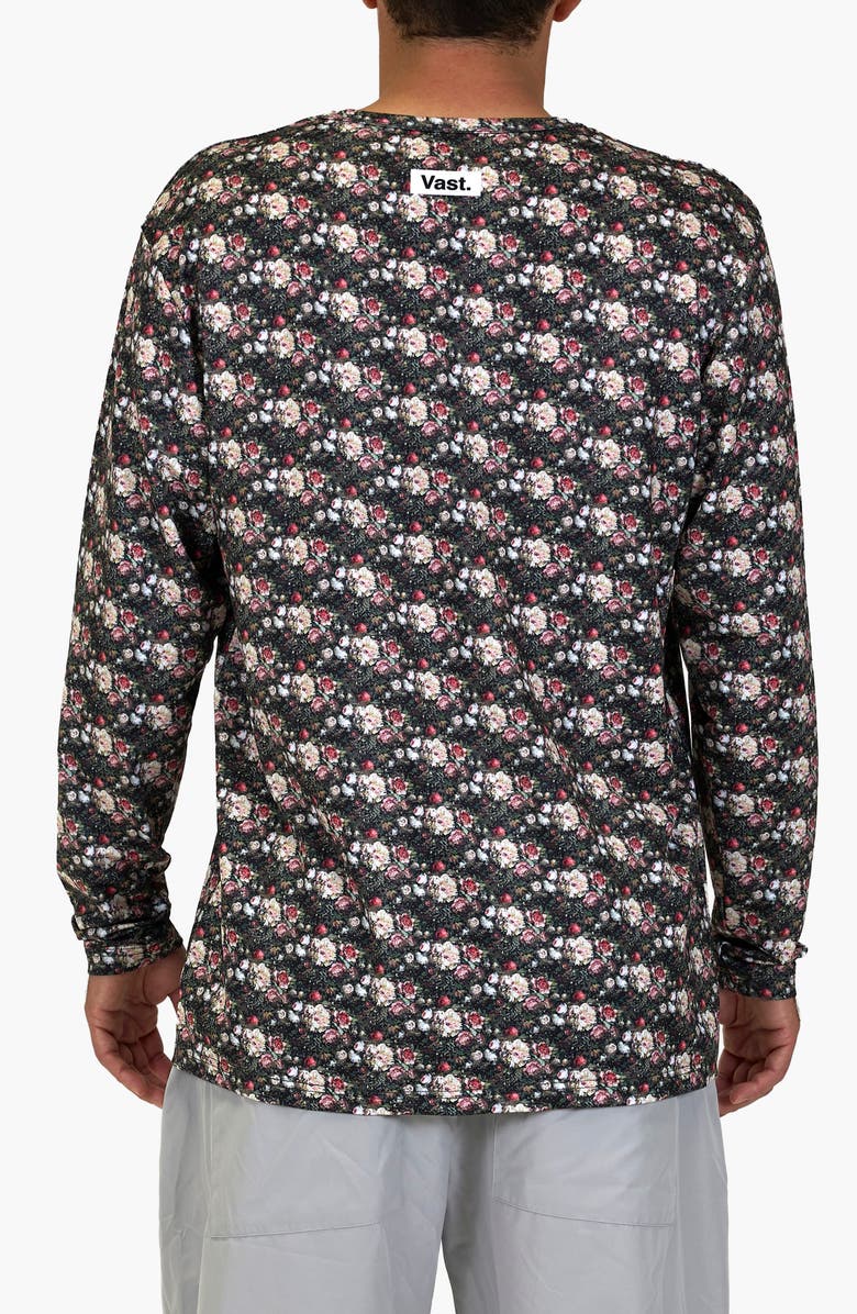 VAST Digi Floral Aqua Terra Performance Long Sleeve T-Shirt, Alternate, color, Red Multi