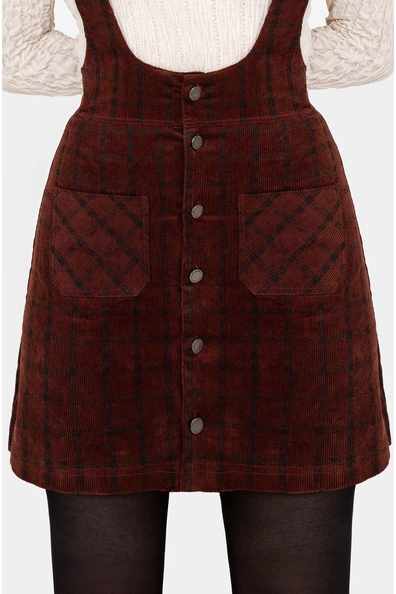 Terracotta Mini Pinafore Skirt, Alternate, color, Orange