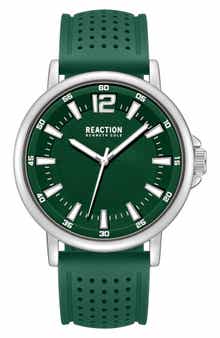 Perforated Silicone Strap Watch, 44mm