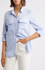 beachlunchlounge Farrah Stripe Button-Up Shirt