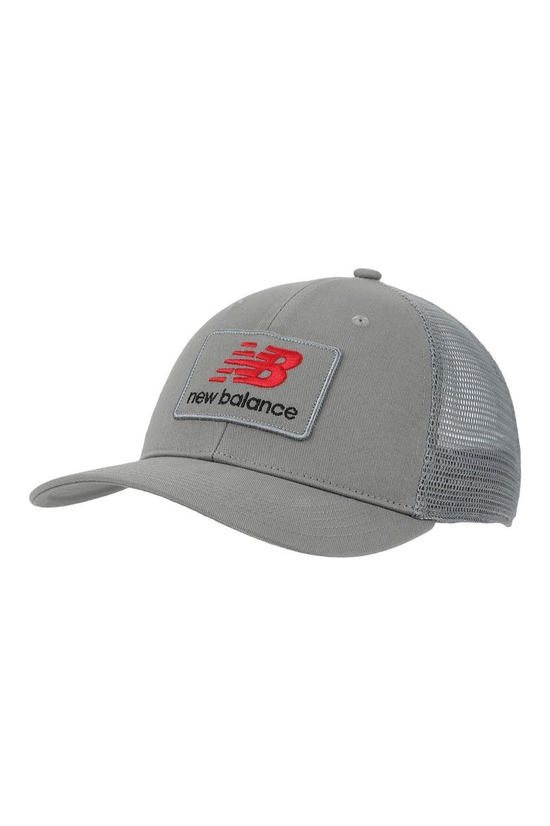NB Stacked Patch Logo Trucker Hat, Main, color, SLATE