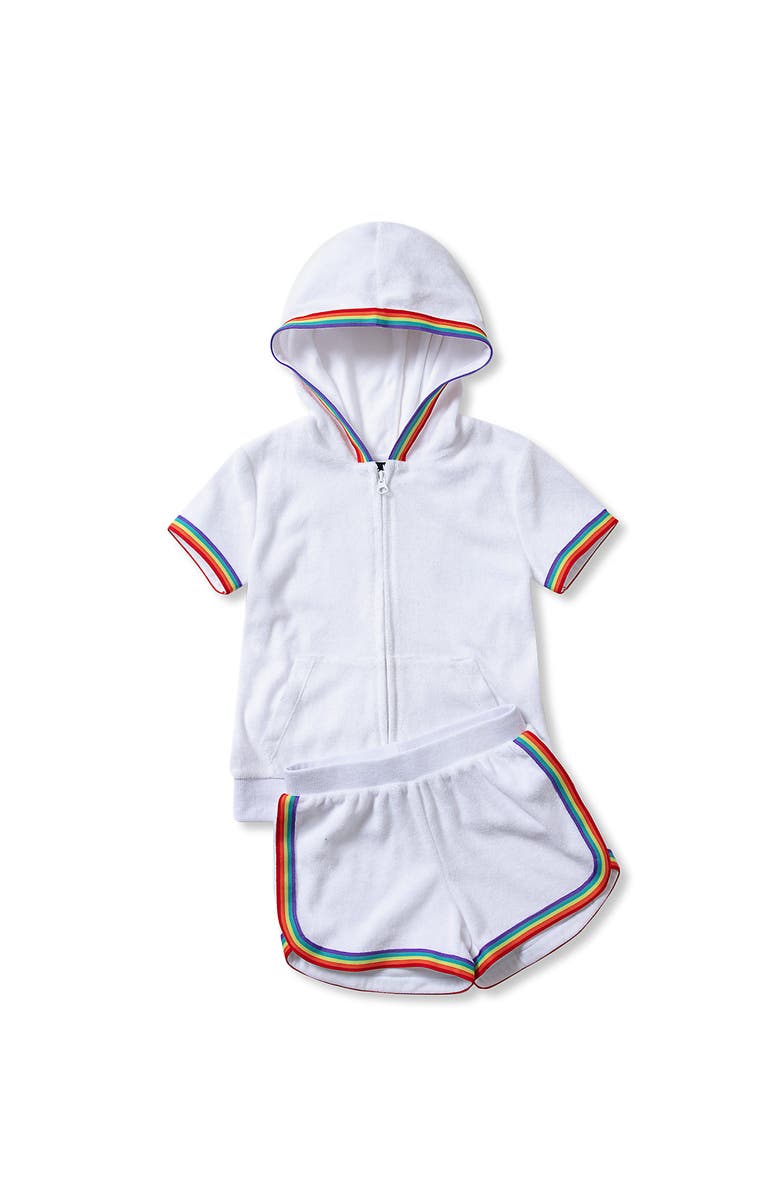 Lands' End Girls Slim Chlorine Resistant Sporty Hi-Neck Racer Back One Piece Swimsuit, Main, color, White