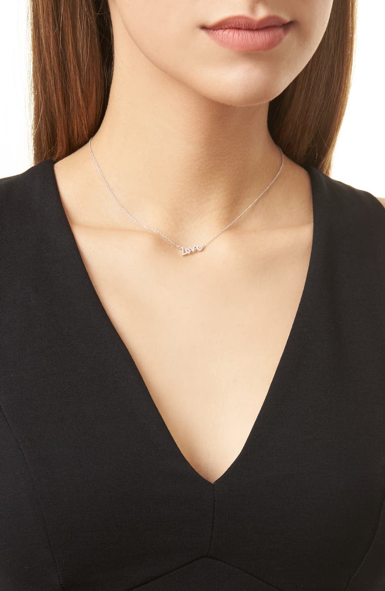 Meira T Dazzling Diamond Love Pendant Necklace, Alternate, color, 