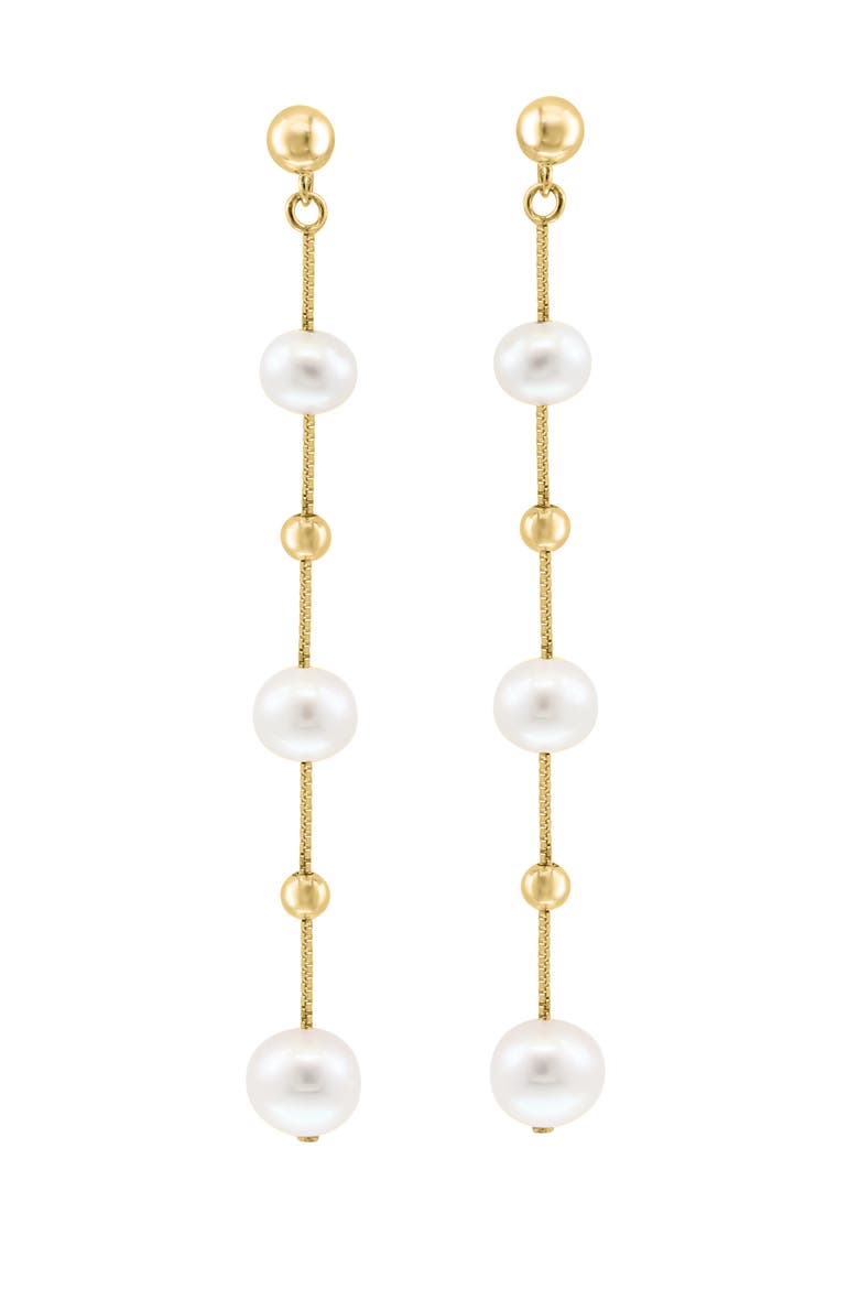 Gold over 925 Sterling Silver ,Fresh Water Pearl Earrings, Main, color, Sterling Silver