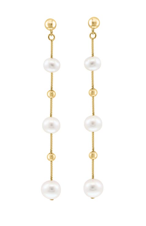 Gold over 925 Sterling Silver ,Fresh Water Pearl Earrings