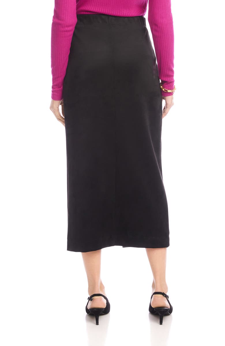 Karen Kane Chelsea Faux Suede Midi Skirt, Alternate, color, Black