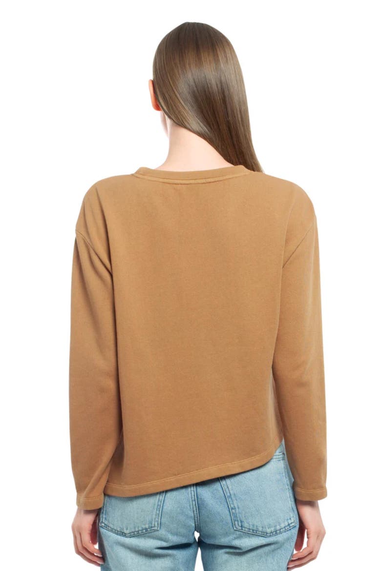 Round Neck Sweatshirt, Alternate, color, Medium Brown