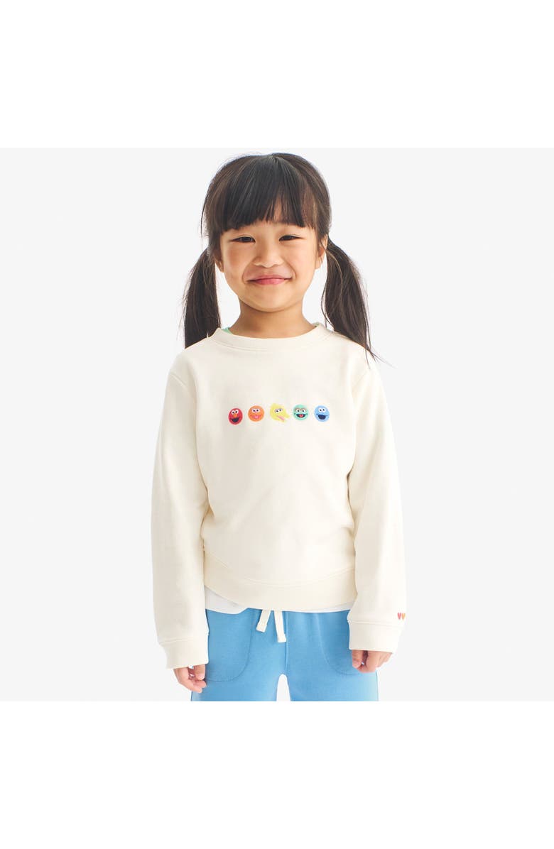 Primary Kids Sesame Street Friends Embroidered Sweatshirt, Alternate, color, Oat
