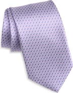 David Donahue Geometric Jacquard Silk Tie