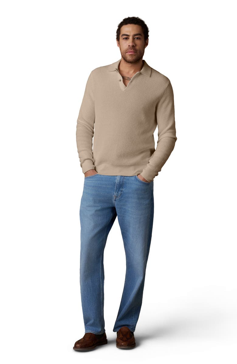 Faherty Sunwashed Organic Cotton Polo Sweater, Alternate, color, Natural