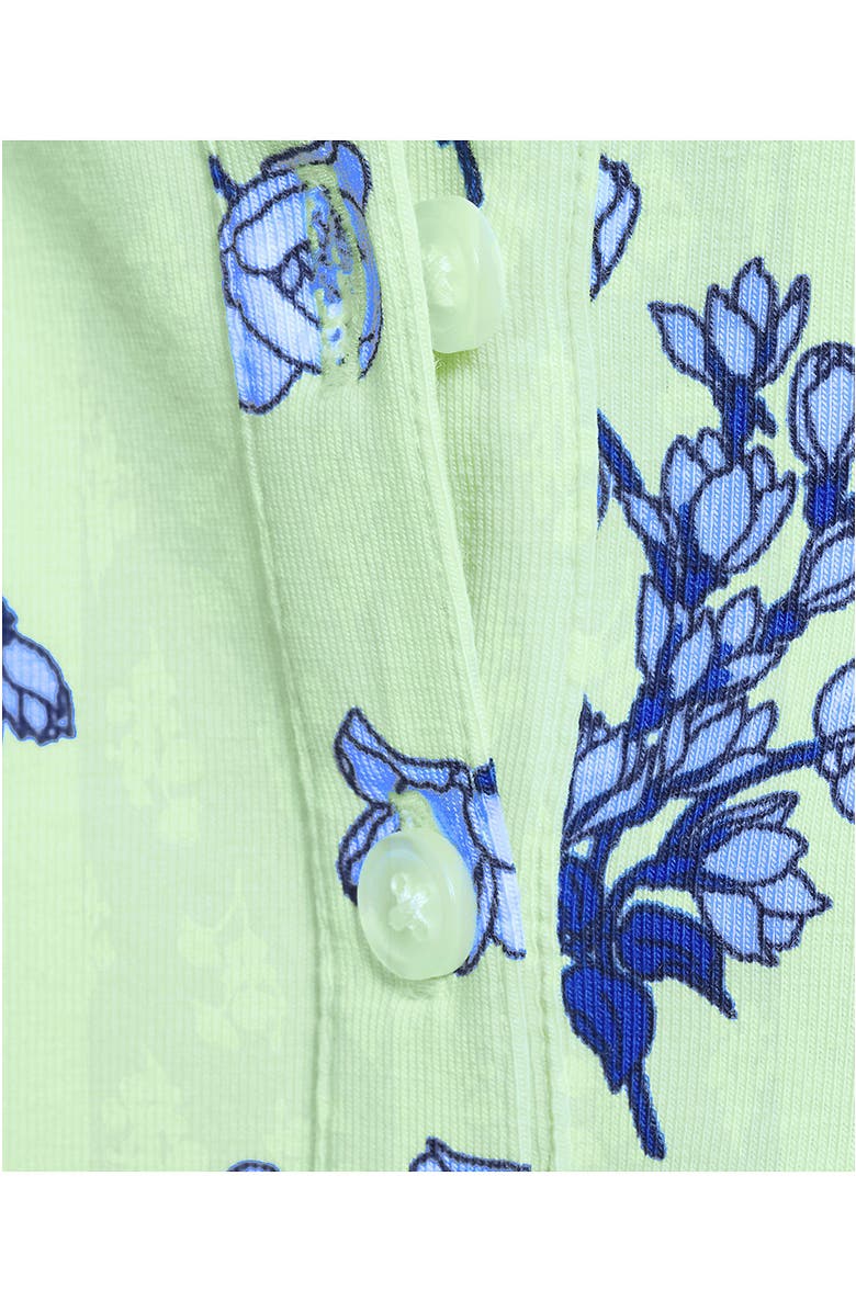 Lands' End Petite Knit 2 Piece Pajama Set - Long Sleeve Top and Pants, Alternate, color, Mint/Blue Sky Vintage Floral