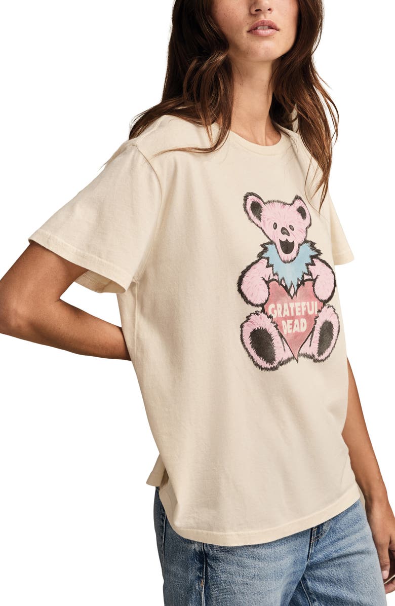 Lucky Brand Grateful Dead Valentine Bear Cotton Graphic T-Shirt, Alternate, color, Eggnog