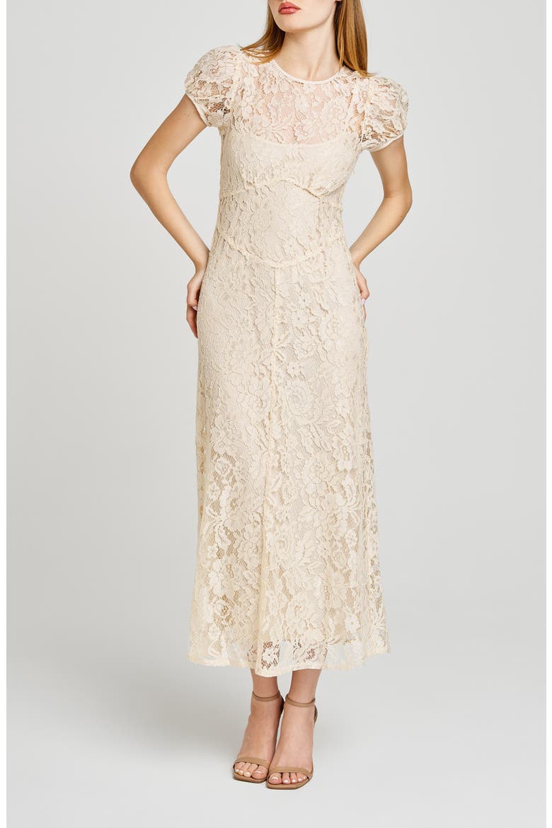 Clarity Lace Maxi Dress, Alternate, color, MANILLA