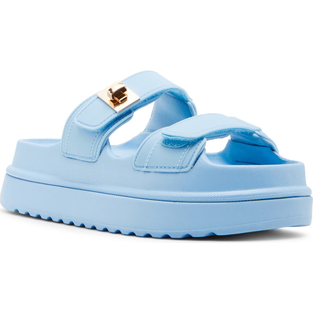 Steve Madden Bigschmona Platform Sandal In Blue