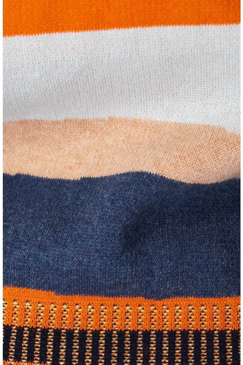 Terrain Full Zip Jacquard Sweater, Alternate, color, ORANGE HILLS PRINT