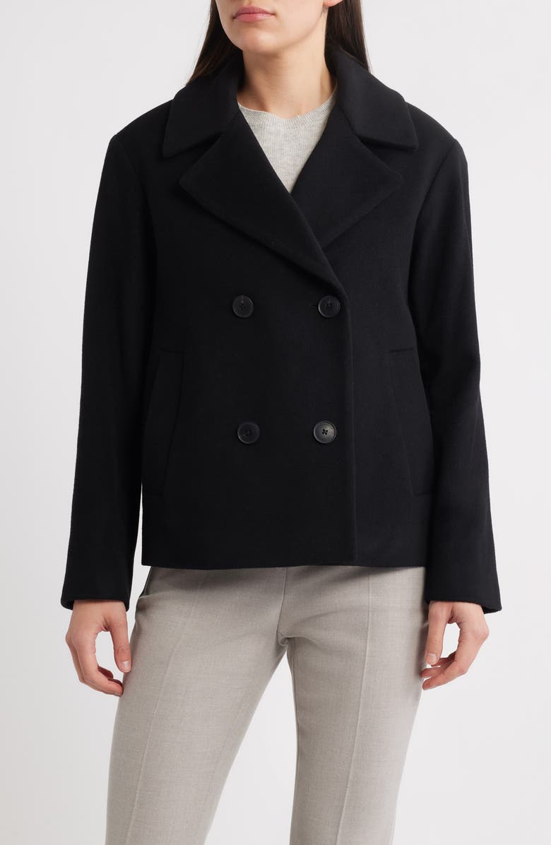Fleurette Jane Wool Peacoat, Main, color, Black