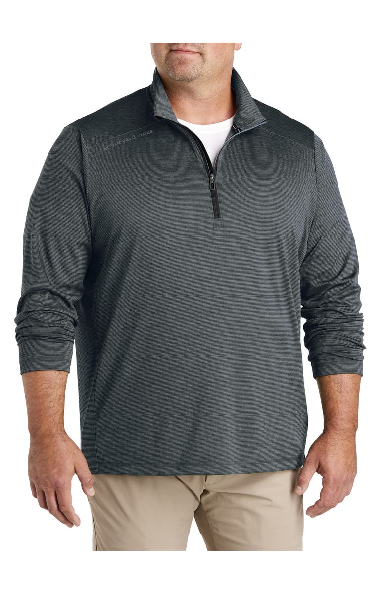 vineyard vines Big & Tall Sankaty 1/4-Zip Pullover, Main, color, Jet Black