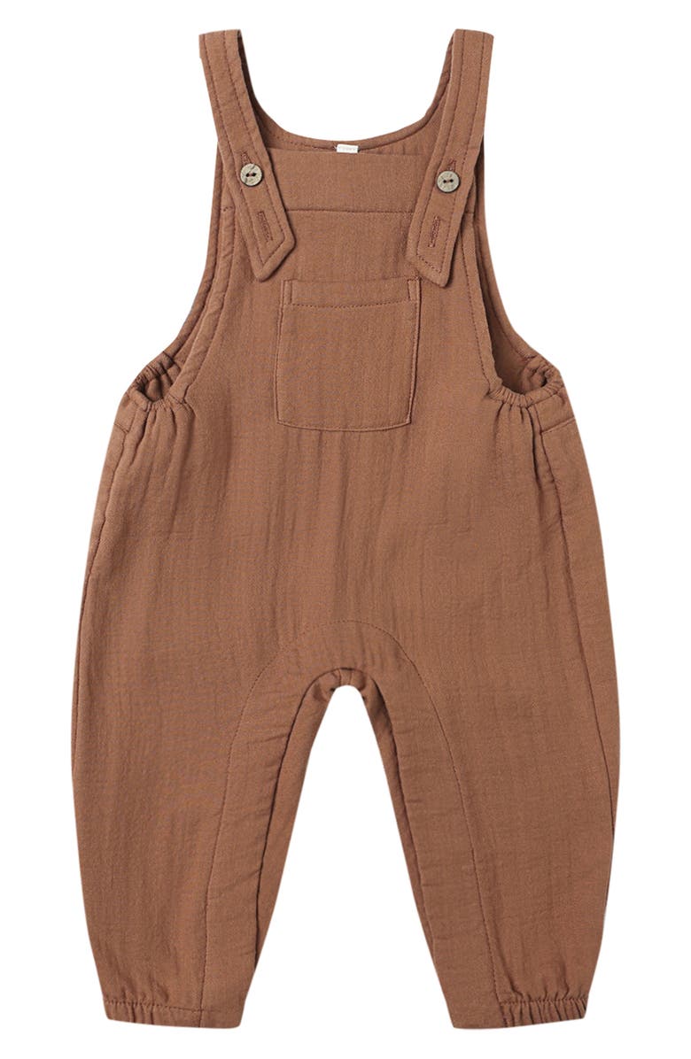 QUINCY MAE Organic Cotton Jersey Overalls, Main, color, Cedar