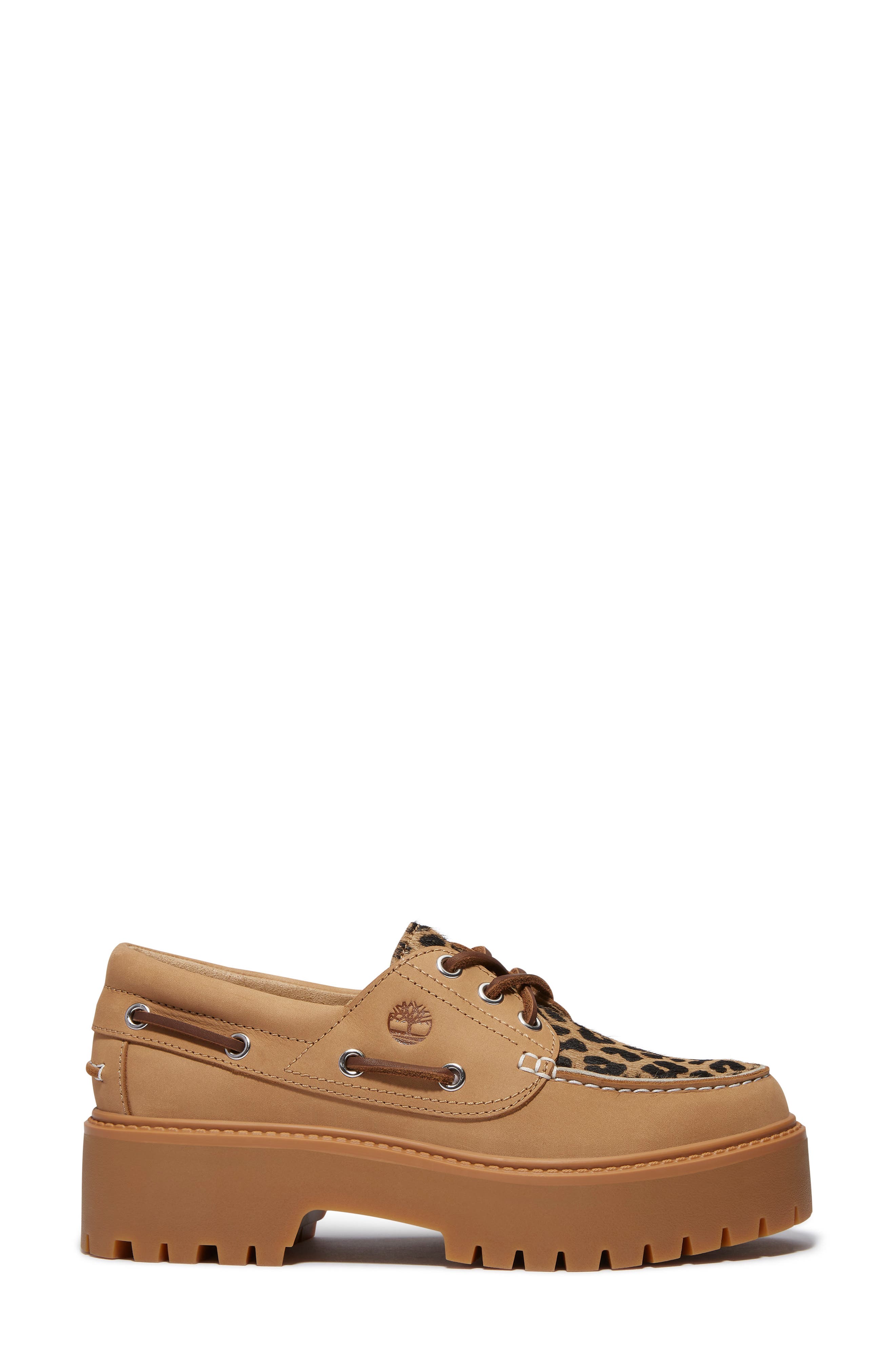Timberland Stone Street Genuine Calf Hair Platform Boat Shoe, Alternate, color, Medium Beige Nubuck