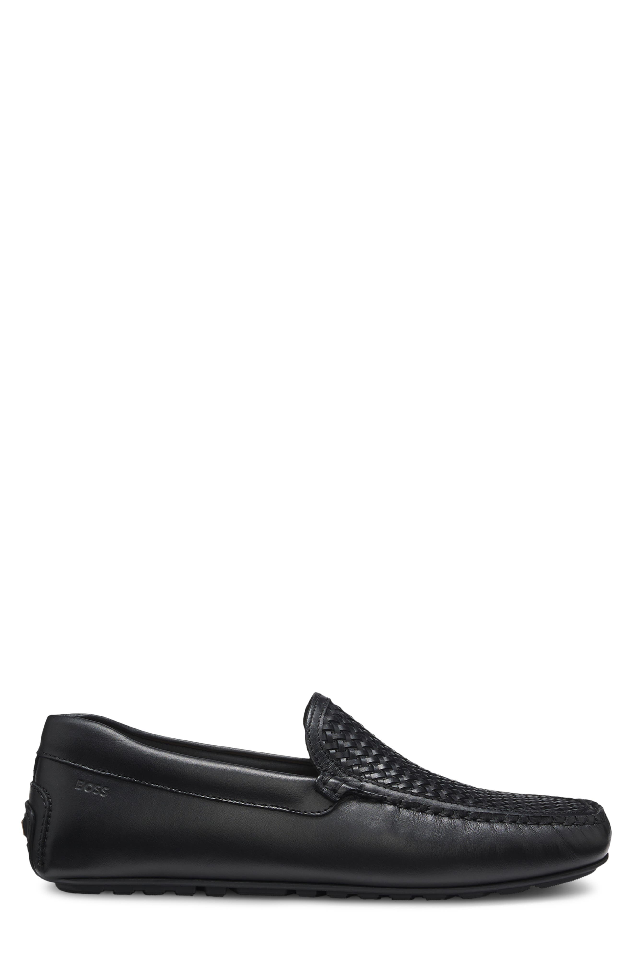BOSS Noel Moc Toe Loafer, Alternate, color, Black