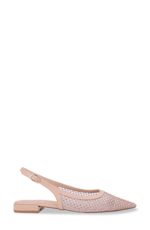 BERNESS BERNESS KENNA RHINESTONE FISHNET SLINGBACK POINTED TOE SKIMMER FLAT