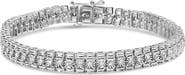 Haus of Brilliance Silver 1.0 Cttw Diamond Collar Line Link Bracelet - Size 7.25" Inches