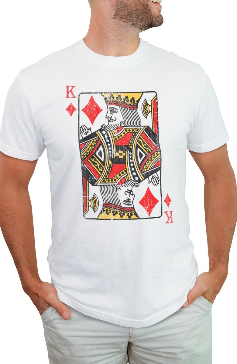 Lost Gods Men's Lost Gods King of Diamonds Playing Card Graphic T-Shirt, Main, color, White