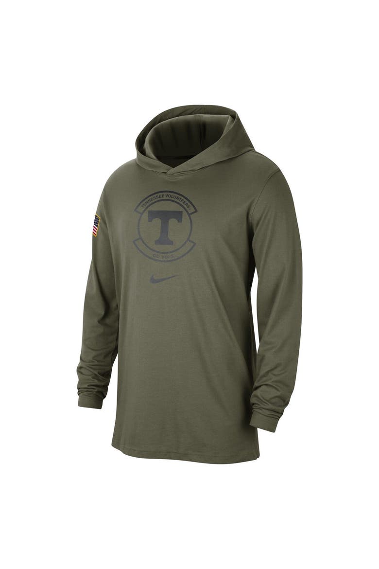 Men's Nike  Olive Tennessee Volunteers Military Pack Long Sleeve Hoodie T-Shirt, Alternate, color, Olive
