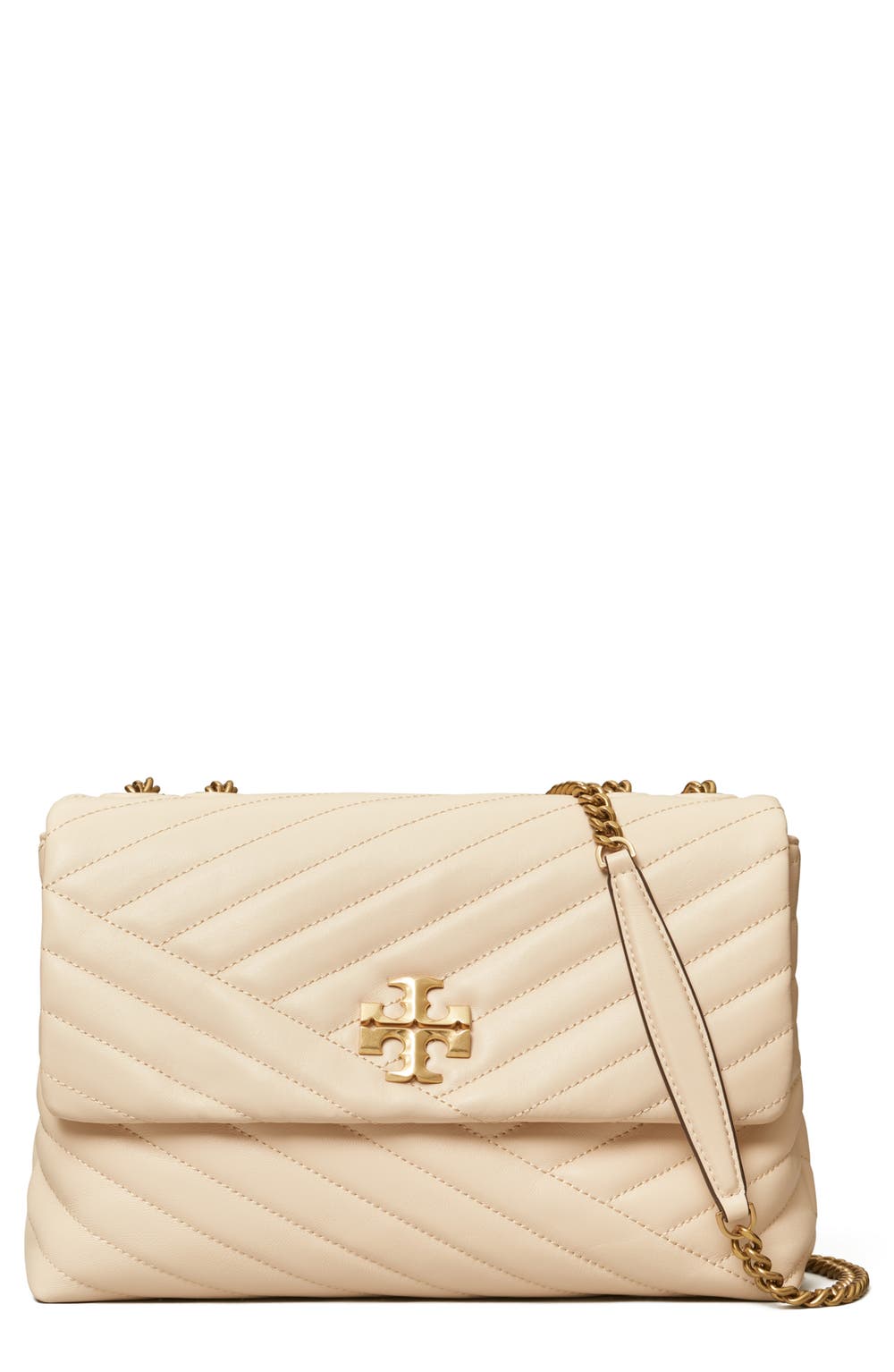 Kira Chevron Convertible Shoulder Bag, color, NEW CREAM