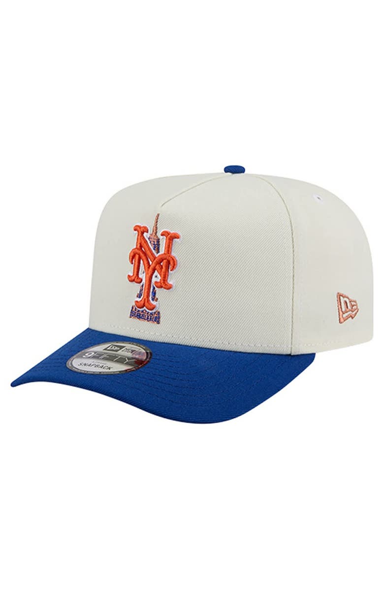 New Era Men's New Era Cream/Royal New York Mets Two-Tone Empire State 9FIFTY A-Frame Adjustable Hat, Alternate, color, 