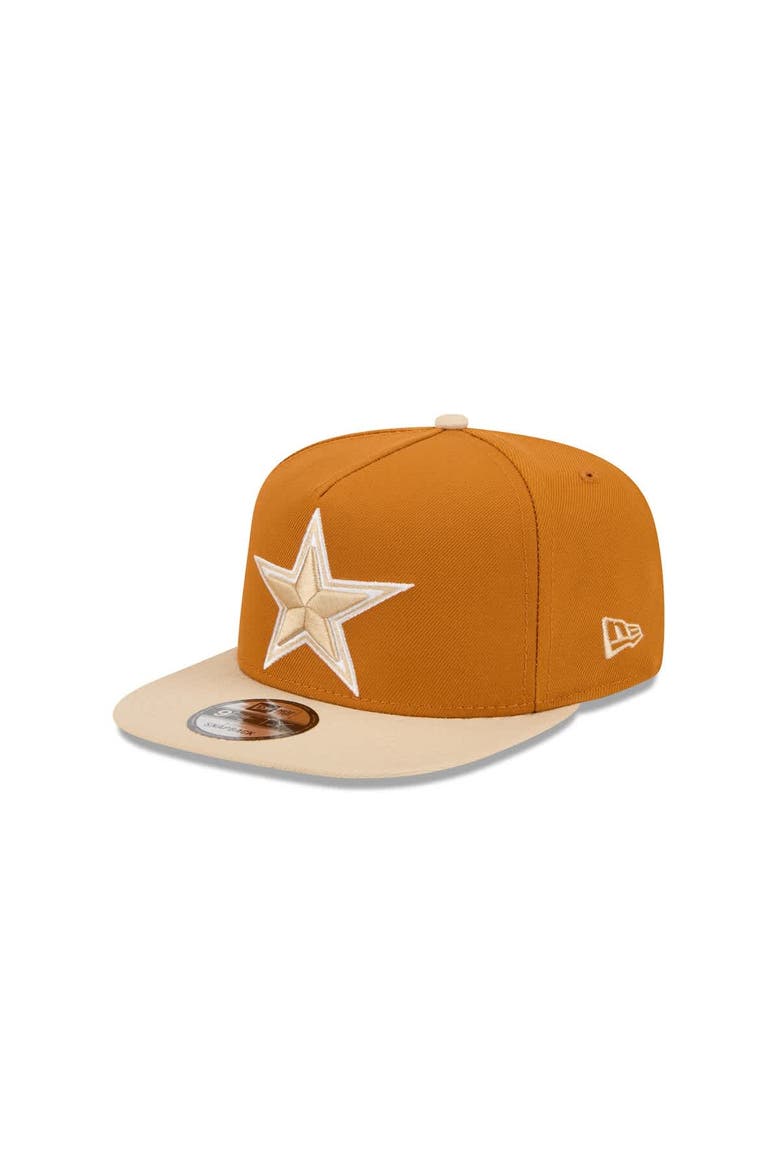 Men's New Era Brown/Light Beige Dallas Cowboys Two-Tone Color Pack A-Frame 9FIFTY Snapback Hat, Main, color, Brown