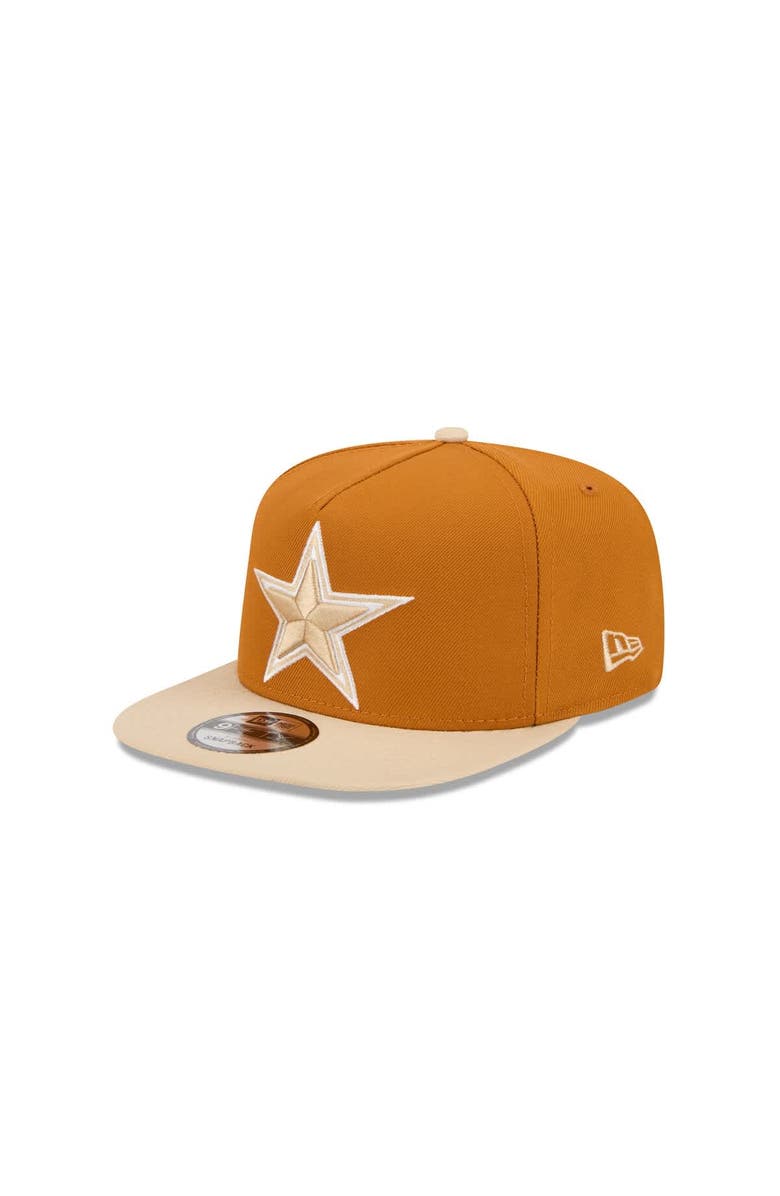 New Era Men's New Era Brown/Light Beige Dallas Cowboys Two-Tone Color Pack A-Frame 9FIFTY Snapback Hat, Main, color, Brown