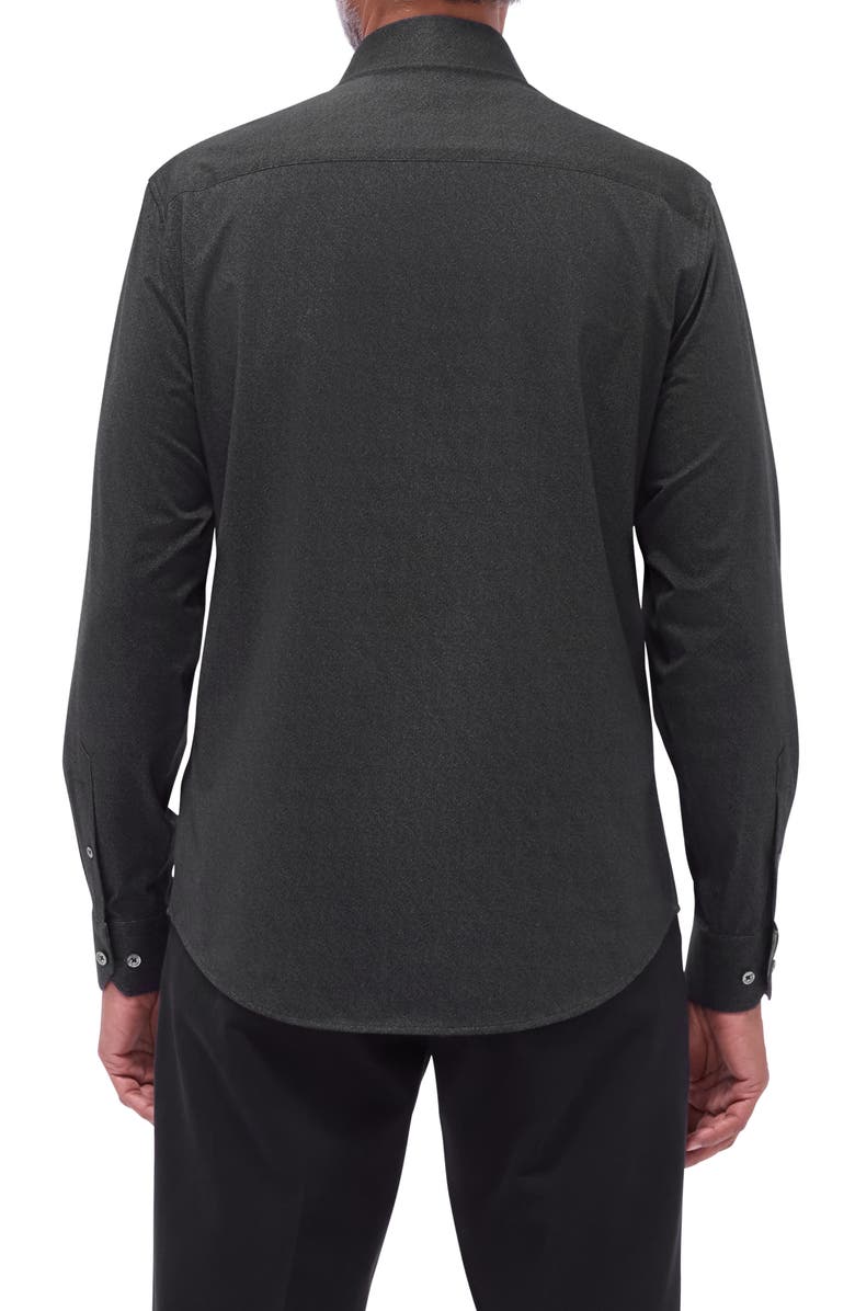 Bugatchi Jimmy OoohCotton<sup>®</sup> Solid Button-Up Shirt, Alternate, color, Black