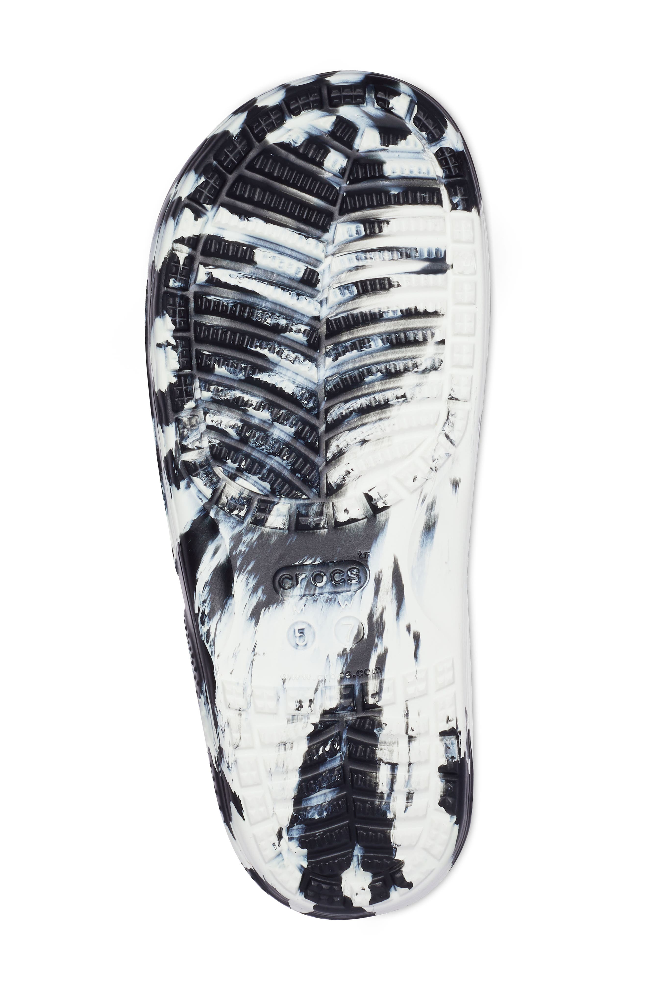 CROCS Classic Marbled Slide Sandal, Alternate, color, White/ Black