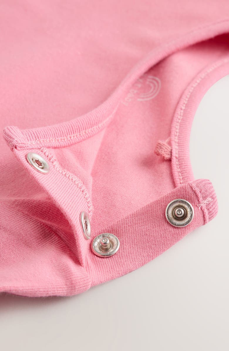 NEXT T-Shirt & Print Corduroy Overalls Set, Alternate, color, Cream/ Pink Character