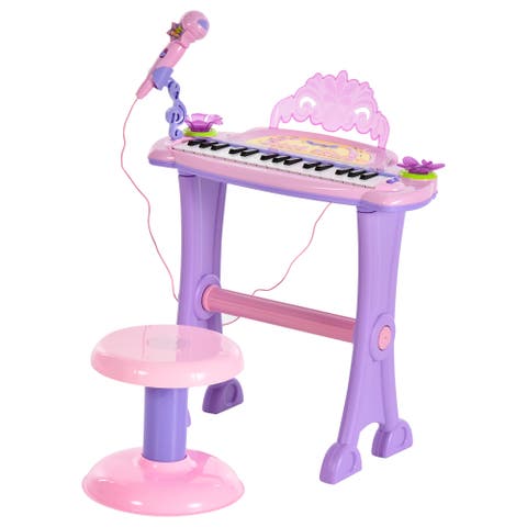 32-Key Kids Electronic Piano (Princess), Stool, MP3, Record, Microphone