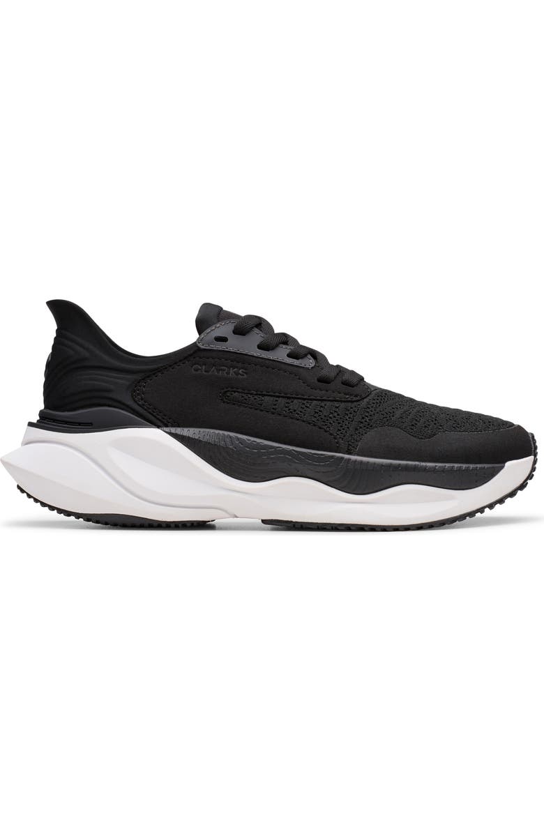 Clarks<sup>®</sup> Pace Lace-Up Sneaker, Alternate, color, Black/ White