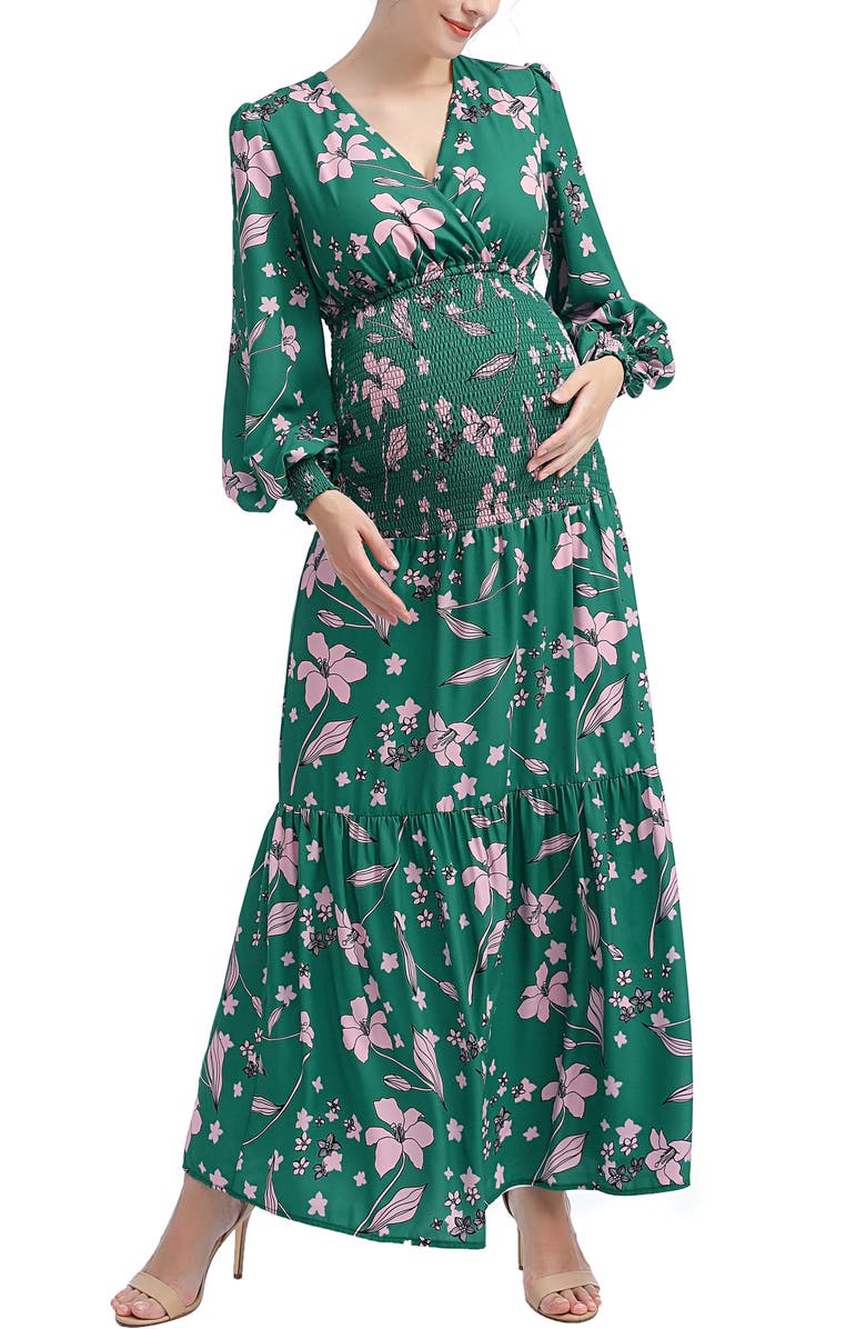 Kimi & Kai Caroline Maternity Maxi Dress, Main, color, Multicolored