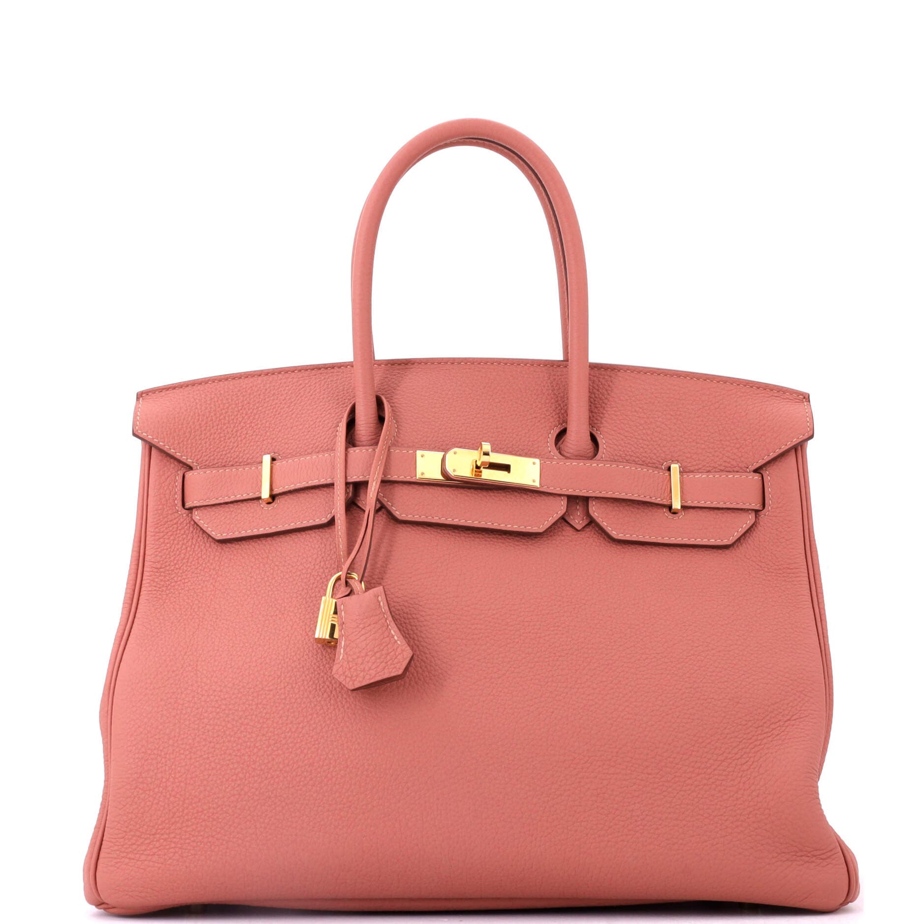 Pre-Owned Hermes Birkin Handbag Pink Togo with Gold Hardware 35, Main, color, Rosy